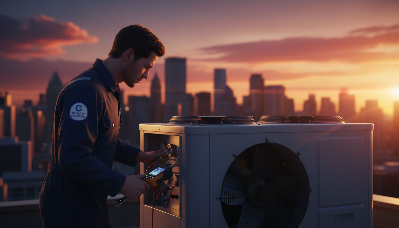 HVAC technician at work