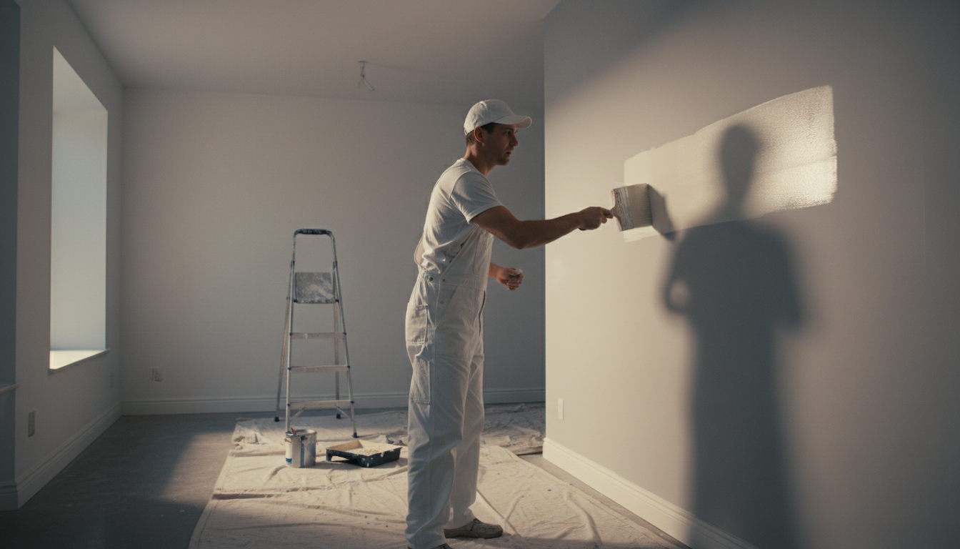 Professional painter at work