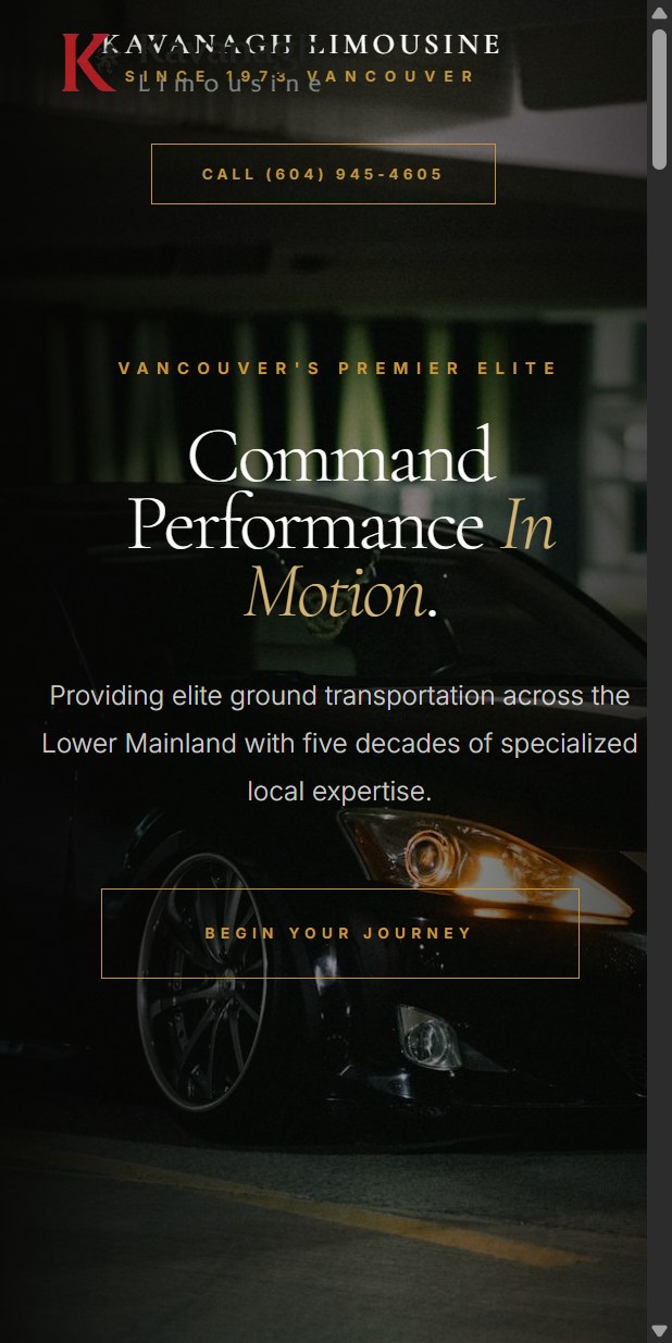 Kavanagh Limo website — 20-page multi-route site